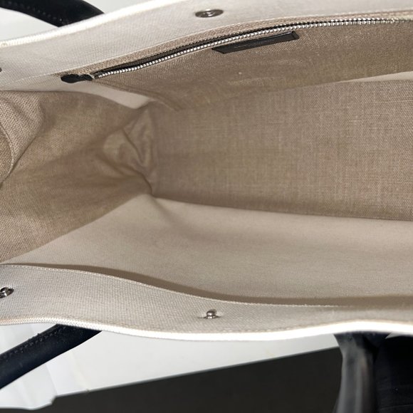 Saint Laurent Beige Canvas Linen Small Rive Gauche Tote - Picture 9 of 13